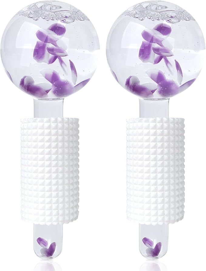 SPChannel 2PCS Ice Globes for Face Women Ice Balls Face Globes (Purple)