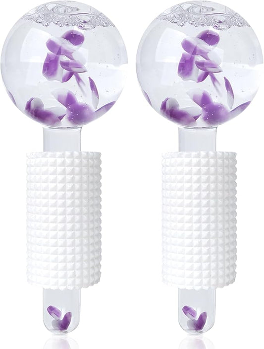 SPChannel 2PCS Ice Globes for Face Women Ice Balls Face Globes (Purple)