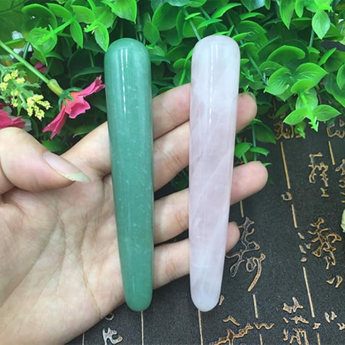 SUPVOX Jade Massage Wand Anti Aging Facial Massager Crystal Massaging Scraping Tool for Face Puffiness Pain Relief