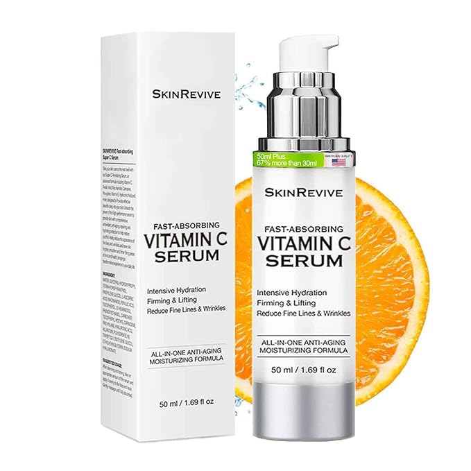 SkinRevive Vitamin C Serum for Women over 70, Vitamin C Serum for Mature Skin Face Hydrates, Firms, Lifts, Targets Age Marks, Wrinkles and Smoothes Skin Texture 1.69 fl oz