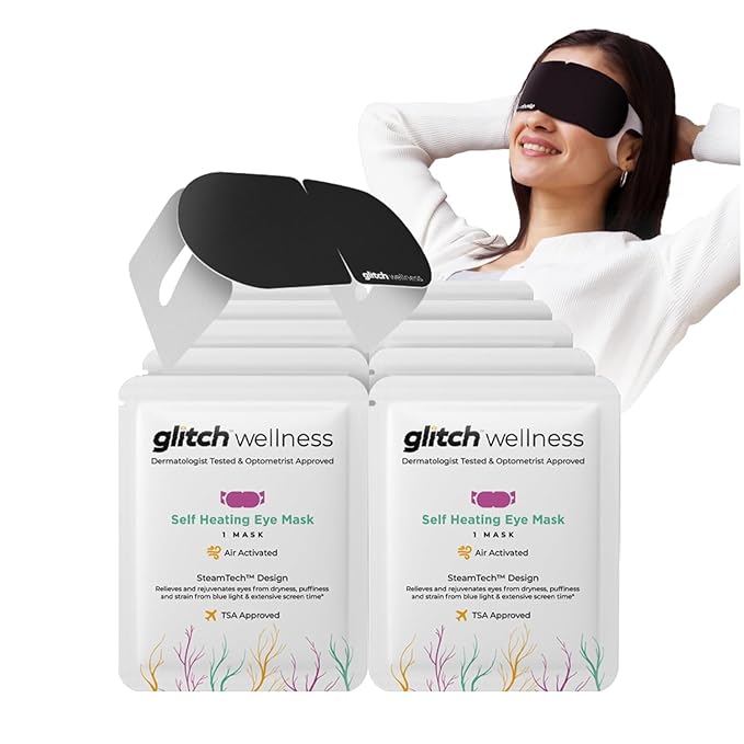 Self Heating Eye Mask - Steam Eye Mask for Dry Eyes, Soothing Relief, Stress Reduction - Disposable Warm Eye Compress Moist Heat