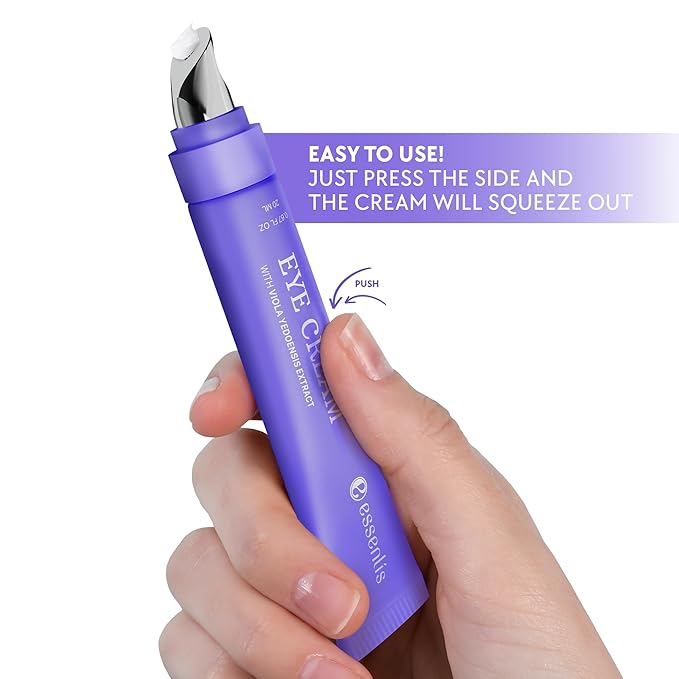 ESSENLIS Caffeine Eye Cream for Dark Circles and Puffiness, Bags Under Eyes, Collagen Anti Aging Day and Night Corrector for Women and Men