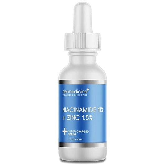 Niacinamide 11% + Zinc 1.5% Super Charged Serum | May Help Improve The Appearance of Pores, Skin Texture, Fine Lines & Dark Spots for a More Clear & Radiant Complexion | 1 fl oz / 30 ml