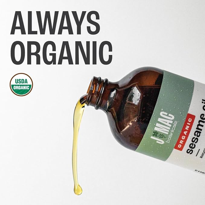 J MAC BOTANICALS Organic Sesame Oil Glass bottle
