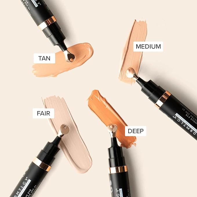 DRMTLGY Luminous Eye Corrector SPF 41, Under Eye Color Corrector for Dark Circles, Anti-Aging Tinted Eye Cream, Hydrating Eye Serum with Peach Undertone FSA/HSA Eligible, Deep