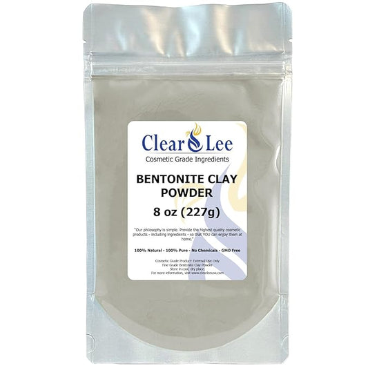 Bentonite Clay Cosmetic Grade Powder - 100% Pure Natural Powder - Indian Clay - Great For Skin Detox, Rejuvenation, and More - Heal Damaged Skin - DIY Clay Face Mask (8 oz)