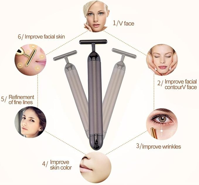 Beauty Bar Gold Face Massager for Skin Care T-Shape Facial Massager Tools Face Lifting