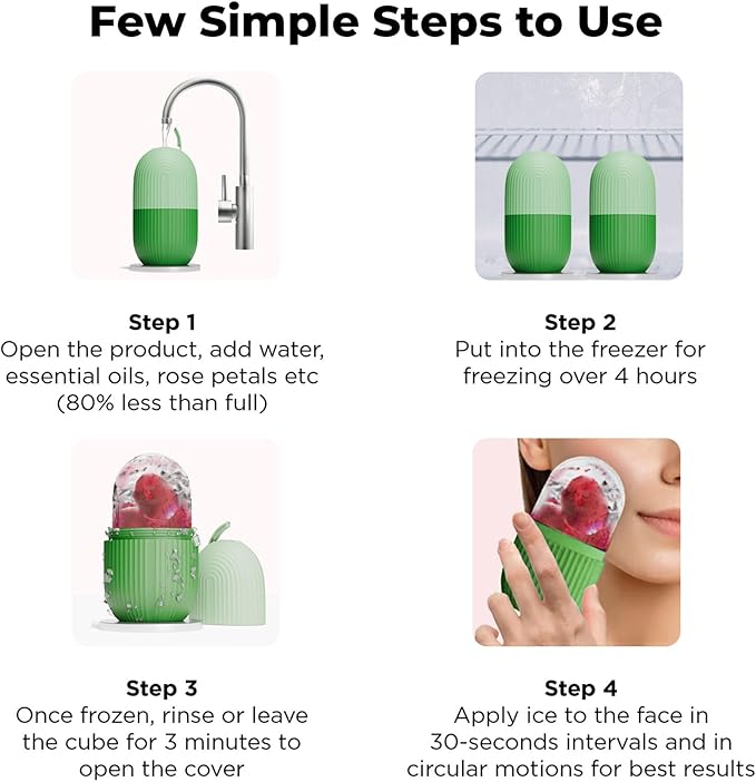 ROSELYNBOUTIQUE Ice Roller for Face Massager Self Care Gifts for Men Women Facial Skincare Tools (Green)