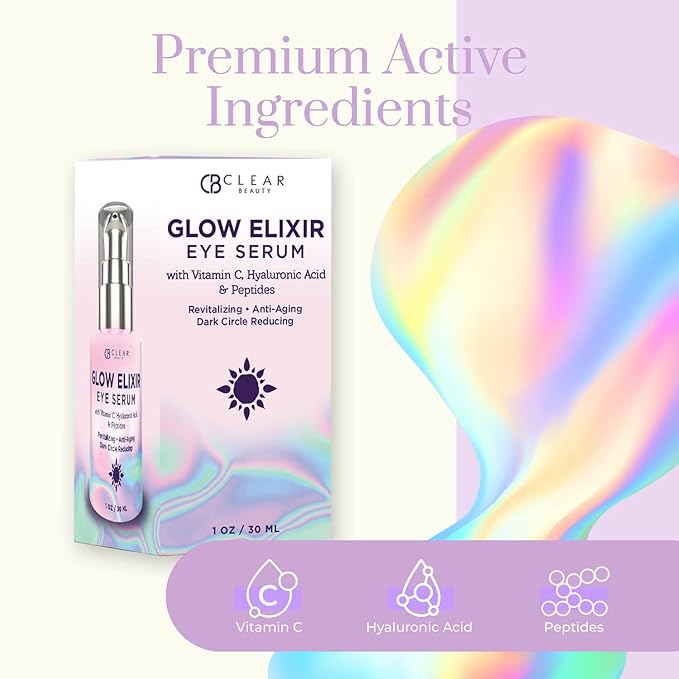 Vitamin C & Hyaluronic Acid Under Eye Serum - Dermatologist Tested, Reduces Eye Bags, Puffiness, Dark Circles & Wrinkles, Clean Beauty, Cruelty-Free Korean Skin Care - All Skin Types