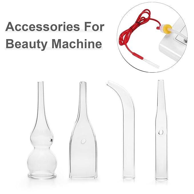 Elitzia Four Types Of Blackhead Absorbing Glass Tube Types Multiple Use Beauty Machine Accessories 10/set Of The Same Type ETD215SA (Flat Shape)