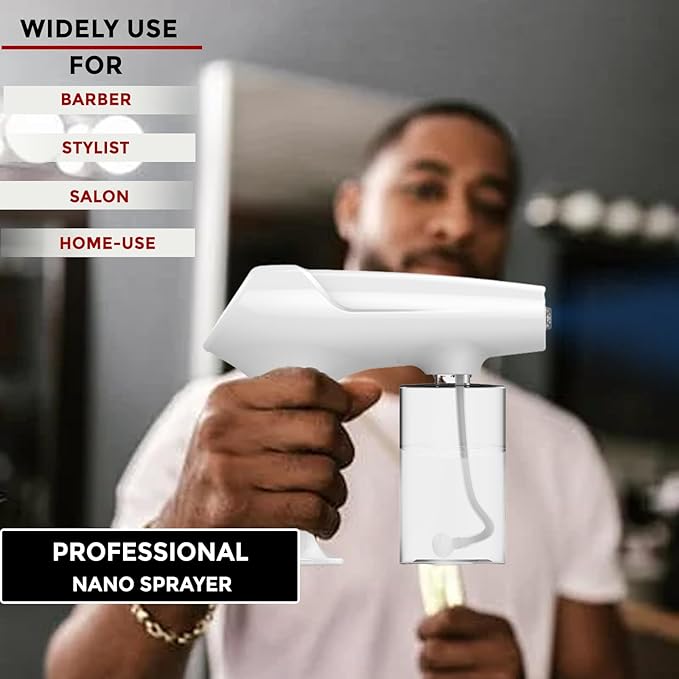 Barber Nano Spray，Cordless Portable Water Sprayer, USB-C Rechargeable for Barber, Salon, Home