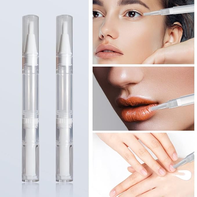 12 Pack 3 Ml Transparent Twist Pens Empty with Brush ，Cuticle Oil Bottles Empty,Cuticle Oil Pen Empty for Lip Gloss Nail Polish Eyelash Growth Liquid