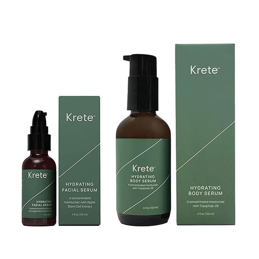 KRETE Hydrating Face & Body Serum for Men Head-to-Toe Bundle - Moisturize, Smooth, Hydrate, & Protect Your Skin In 30-Seconds, Oil-Free, All Skin Types with Apple Stem Cell Extract & Hyaluronic Acid