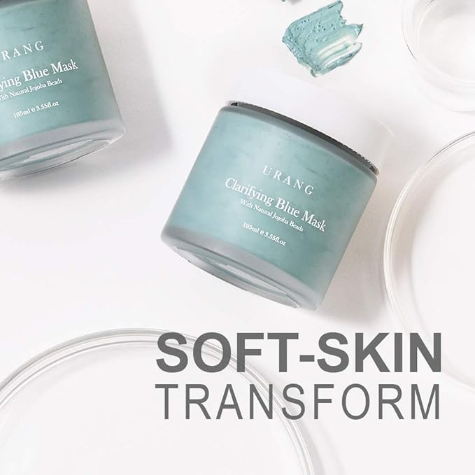 Clarifying Blue Face Mask 3.55 oz | Wash-Off, Clarifying & Exfoliating Blue Clay Face Mask With Jojoba Beads | Reduce Acne, Blackheads & Tighten Pores | Safe For All Skin Types Dry & Sensitive