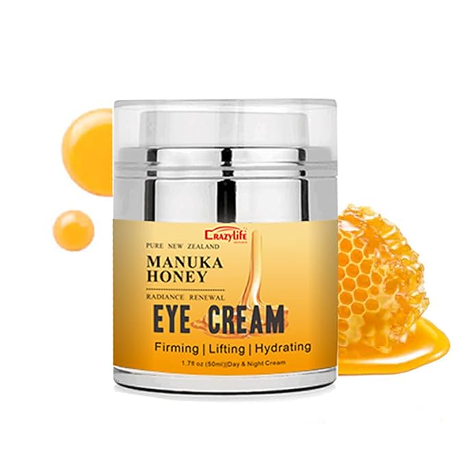 Manuka Honey Eye Cream Anti-aging Eye Cream Anti-wrinkle Under Eye Cream Fades Fine Lines Lifting and Firming Improve Dark Circles and Puffiness