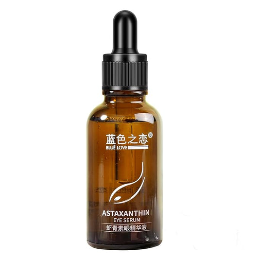 BLUE LOVE 1PC Astaxanthin Eye Serum - Reduces Dark Circles & Puffiness, Anti-Aging Formula Targets Wrinkles, Hydrating for Puffy Bags, Fast Absorbing & Moisturizing