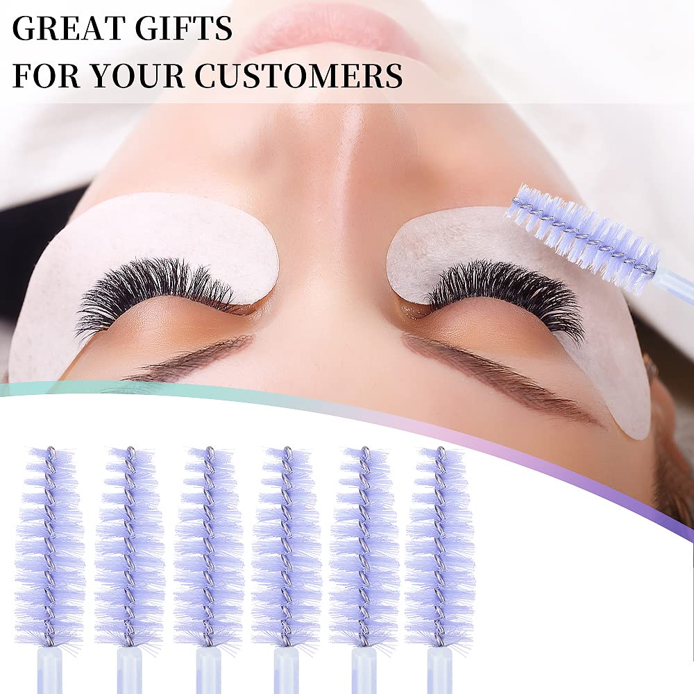 300 Disposable Mascara Wands Eyelash Brush Spoolies for Eye Lash Extension Eyelash Extension Supplies Makeup Tools Accessories (New Light Purple-300 pcs)