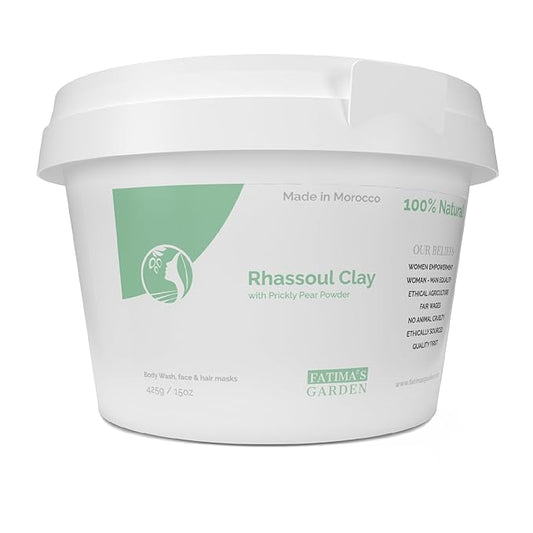 Fatima's Garden Rhassoul with Prickly Pear - Hydrating Face & Hair Mask, 425g