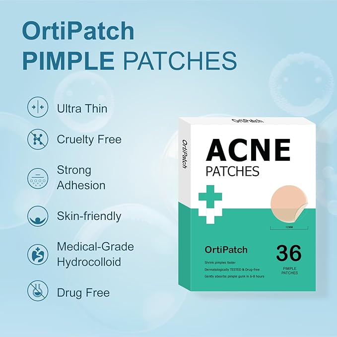 Pimple Patches for Face, Hydrocolloid Acne Patches, Absorb Zits and Blemishes, Invisible Spot Cover, Treatment for Breakouts, Acne Stickers with Salicylic Acid and Tea Tree Oil (36 Count)