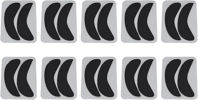 10 Pairs Half Moon Shaped Reusable Under Eye Pads for Eyelash Extension Excellent Silicone Under Eye Pads for Lash Extension with Individually Package (Black)