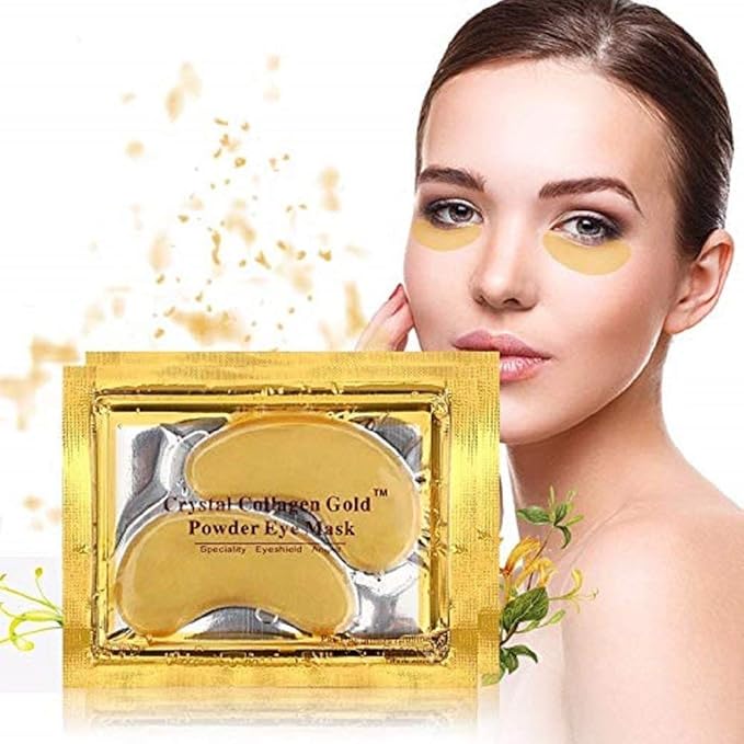 30 Pairs 24K Gold Eye Mask Powder Crystal Gel Collagen Natural Eye Pads For Anti-Aging & Moisturizing Reducing Dark Circles, Puffiness, Wrinkles