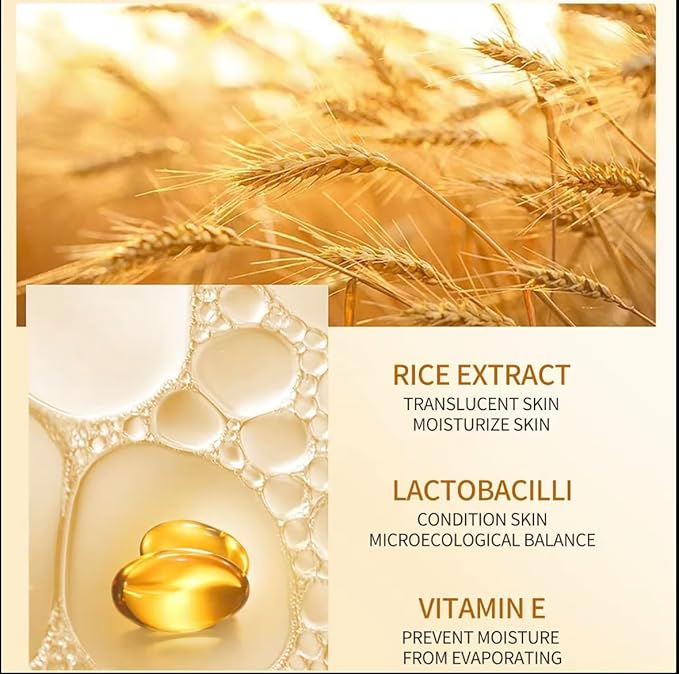 Korean Ginseng Rice Facial Mask 10 Pack Vegan with Vitamin C Korean Ingredient Brightens Skin, Mask Sheet