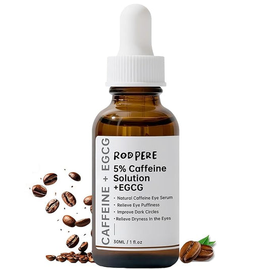 Caffeine Eye Serum With EGCG For Dark Circles and Puffiness, 30ML Anti Aging 5% Caffeine Solution For Puffy Eyes, Fine Lines, Moisturizing Under Eye Serum.