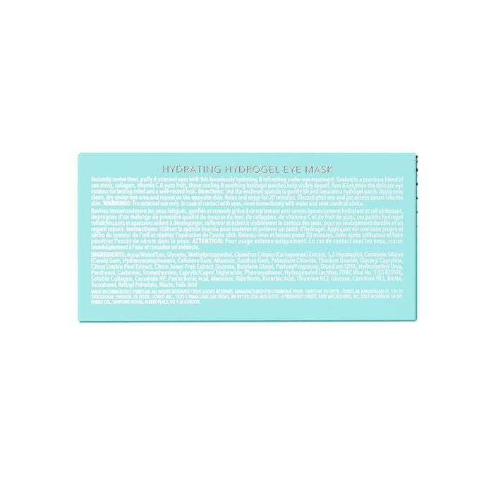 FOREO IRIS Hydrating Hydrogel Eye Mask - Dark Circles Under Eye Treatment for Women & Men - Puffy Eyes Treatment - Hydrating & Refreshing - Vegan - All Skin Types - 60 Under Eye Patches