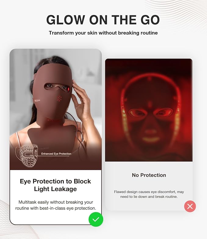 JOVS Red Light Therapy Mask for Face, LED Face Mask Light Therapy with Near-Infrared Red Light, 4 Modes and Portable Skin Care Tools for Home Use