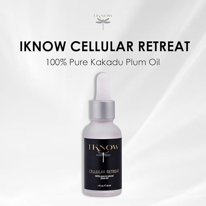 IKNOW CELLULAR RETREAT 100% Pure and Natural Plum Oil Skincare, Pro-Aging Plum Oil Treatment, Facial Serum for Skin Rejuvenation and Renewal, (1oz)
