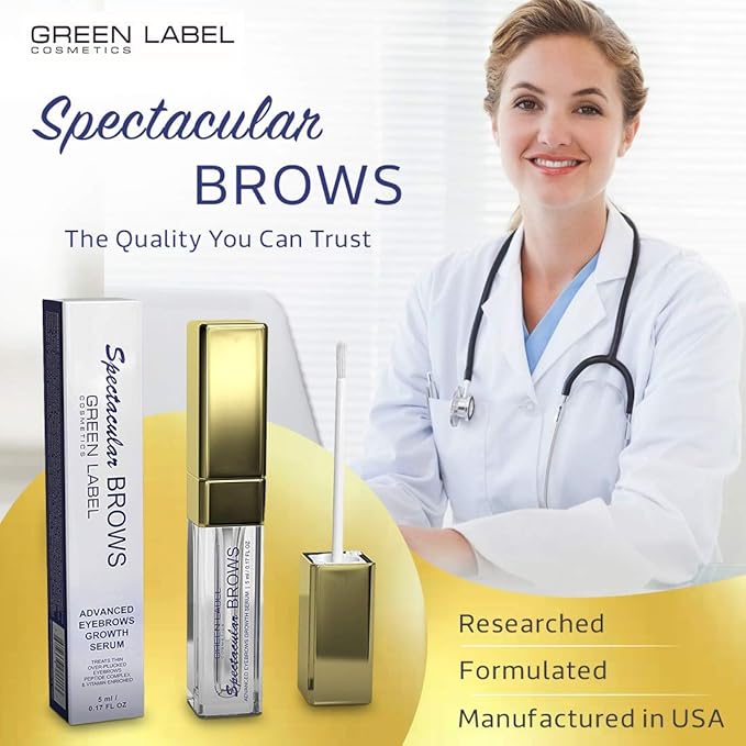 Spectacular BROWS - Brow Enhancer and Brow Growth Serum - Eyebrow Growth Enhancer- Eyebrow Growth Serum with Biotin & Natural Peptides. For Thin, Over-Plucked Eyebrows. Lash & Brow Growth Products