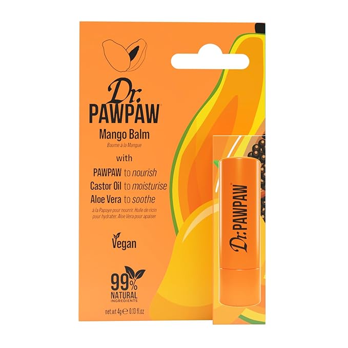 Mango Lip Balm Set - Hydrating Lip Balm Moisturizer with Aloe Vera for Deep Nourishment - Castor Oil Enriched - 3 pc