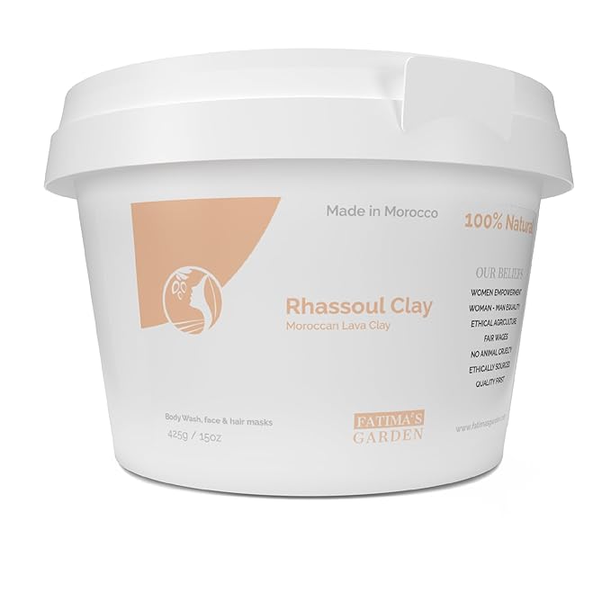 Fatima's Garden Rhassoul Clay - Natural Detox Clay for Skin & Hair, 425g
