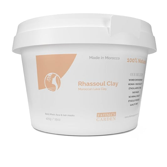 Fatima's Garden Rhassoul Clay - Natural Detox Clay for Skin & Hair, 425g