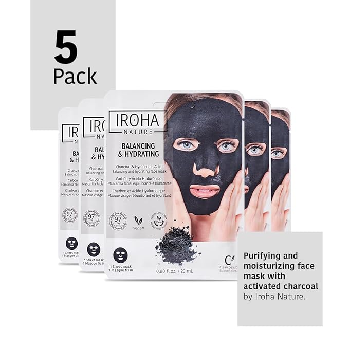 Face Mask for Skin Care with Activated Charcoal - Pack of 5 pieces
