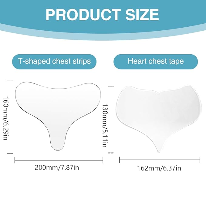 4 Pcs Chest Silicone Anti Wrinkle Pads Reusable,Anti-Wrinkle Patches for Side Sleeping