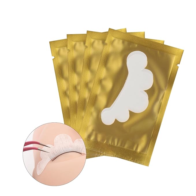 100 Pair Set Eye Gel Pads For Eyelash Extensions Lint Free Patches Beauty Tools (Gold)