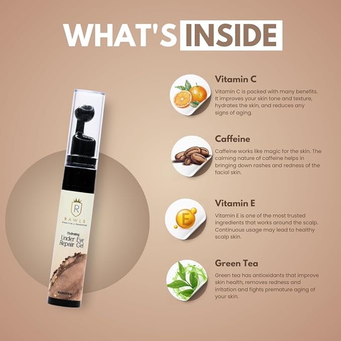 Under Eye Gel – Reduces Puffiness, Dark Circles & Eye Bags – With Hyaluronic Acid, Niacinamide & Marine Botanicals – Lightweight, Fast-Absorbing, Oil-Free Formula