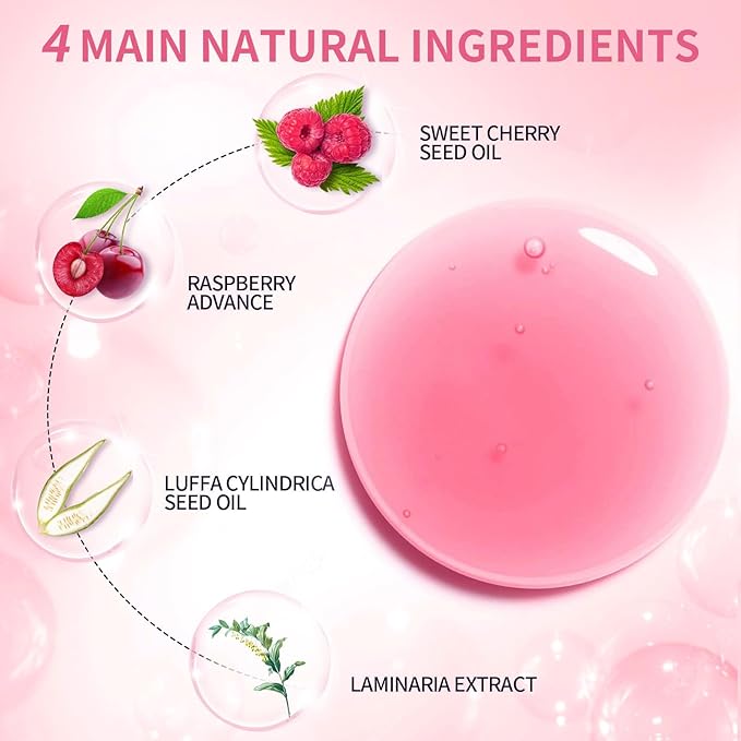 Plumping Lip Oil, Hydrating Gloss Tinted Lip Balm Transparent Lip Care, Big Brush Head Glitter Shine, Long Lasting Nourishing Non-sticky Fresh Texture(CHERRY)