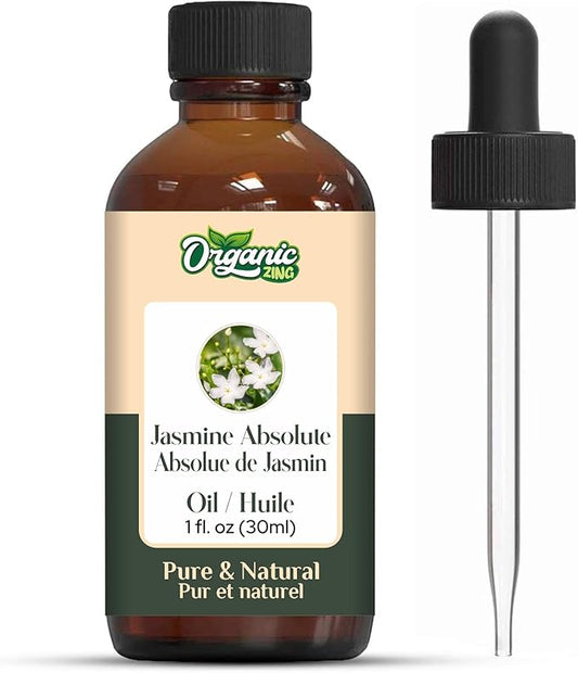Jasmine Absolute (Jasminum grandiflorum) Oil | Pure & Natural Essential Oil for Skincare, Hair Care, Aroma and Diffusers- 30ml/1.01fl oz
