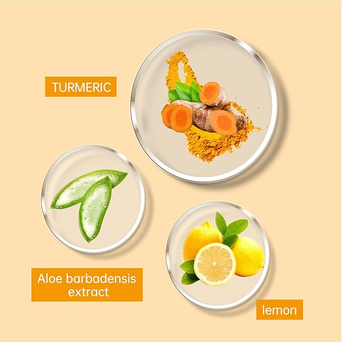 Turmeric Lemon Lip Scrub, Turmeric Lip Exfoliator with Aloe Vera Gentle Exfoliant Natural Lip Scrub for Dry, Chapped, Reduce Fine Lines Lip 100g