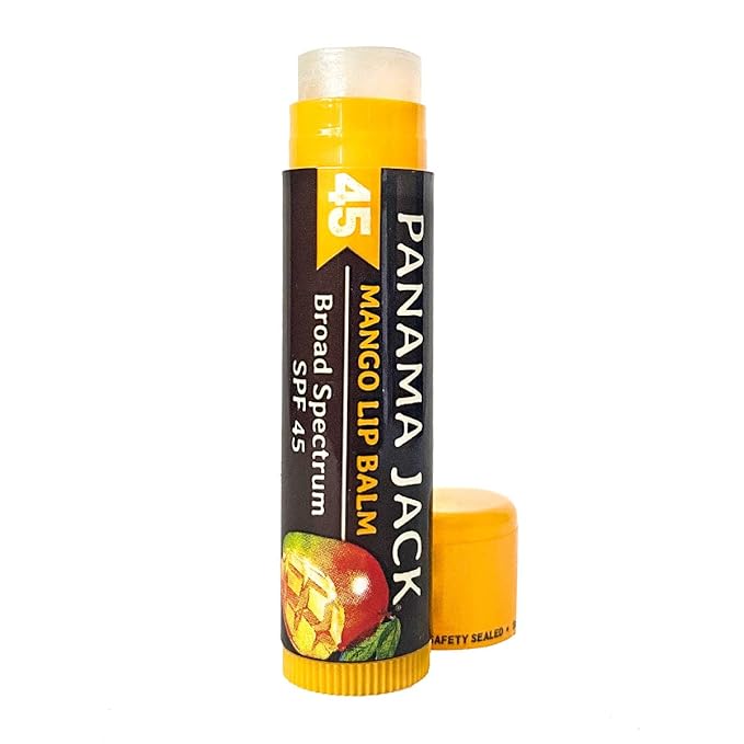Panama Jack SPF 45 Lip Balm - Broad Spectrum UVA-UVB Sunscreen Protection, Prevents & Soothes Dry, Chapped Lips (Pack of 12, Mango)