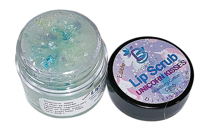 Diva Stuff Ultra Hydrating Lip Scrub for Soft Lips, Gentle Exfoliation, Moisturizer & Conditioner, Unicorn Kisses – ¼ oz (Made in the USA)