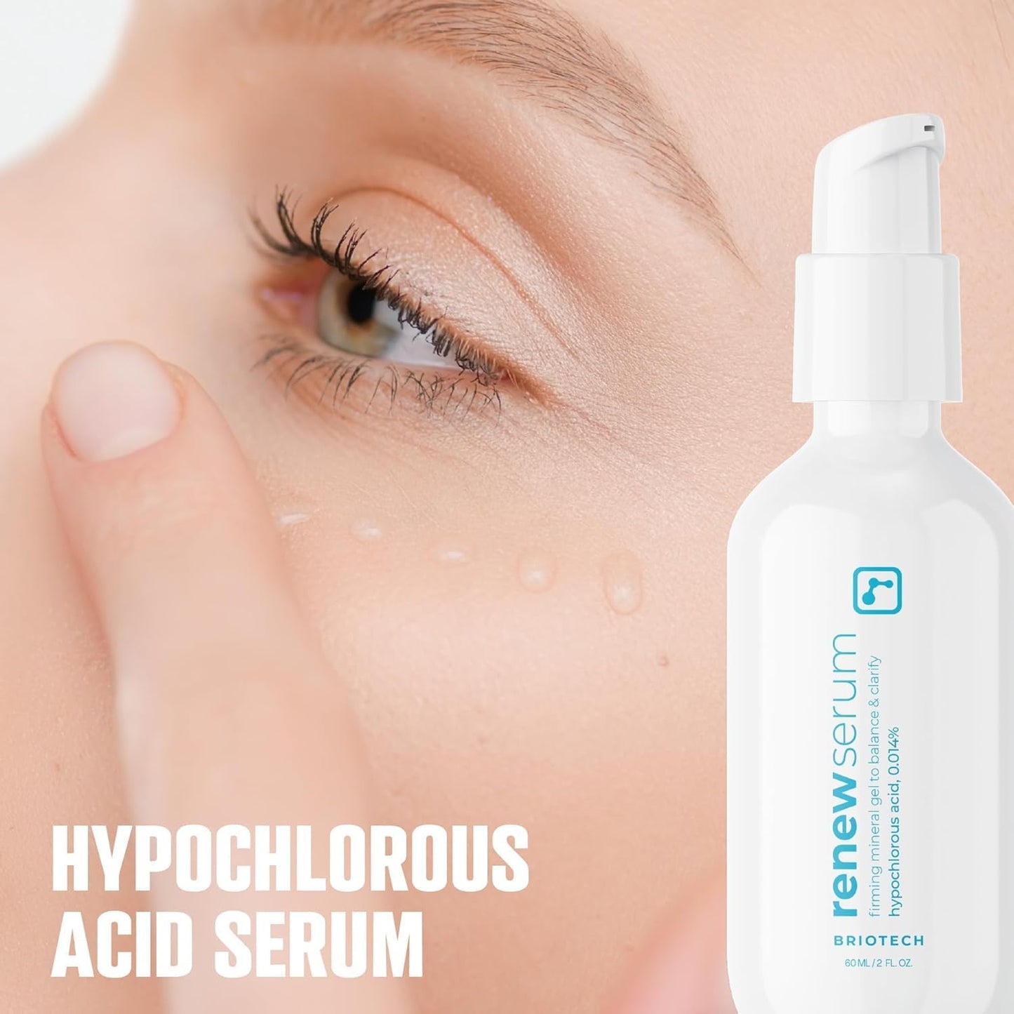 BRIOTECH Renew Toner, Hypochlorous Acid Spray, Minimize Appearance of Blemishes, Soothing Facial Mist for Sensitive Skin, Calm Redness & Bumps, Vegan, 2 fl oz Travel Size