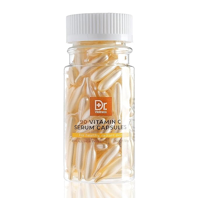 Dr. Wellness Moisturizing, Serum Capsules with Vitamin C, For Glowing, Radiant Skin, 90 Capsules