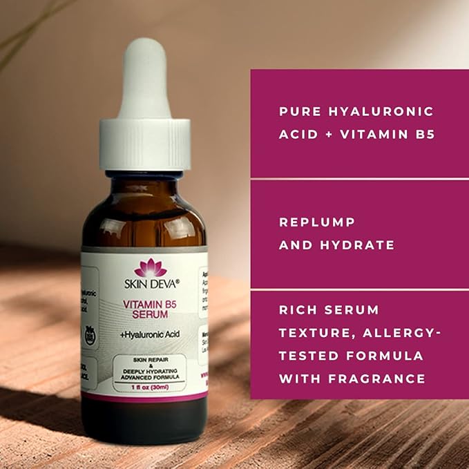 SKIN DEVA Vitamin B5 + Hyaluronic Acid Serum For Face Skin Serum Packed with B5 Relieves Perfect Vitamin Serum