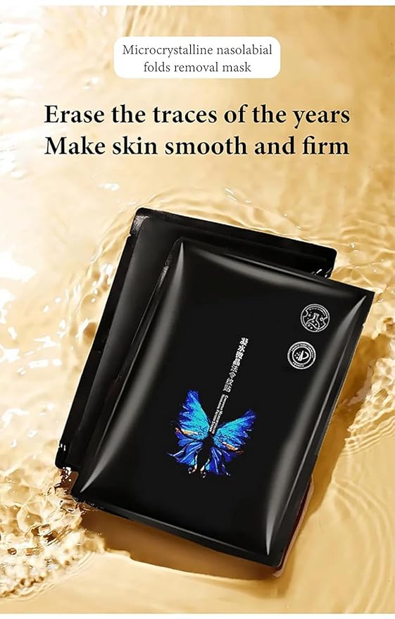 Microcrystalline Nasolabial Folds Removal Mask, Hyaluronic Acid Microcrystalline Lifting Decree Patch, Face Wrinkle Removal Mask, Microcrystalline Lifting Mask, for Reduce Fine Lines(2 boxes/10 pairs)