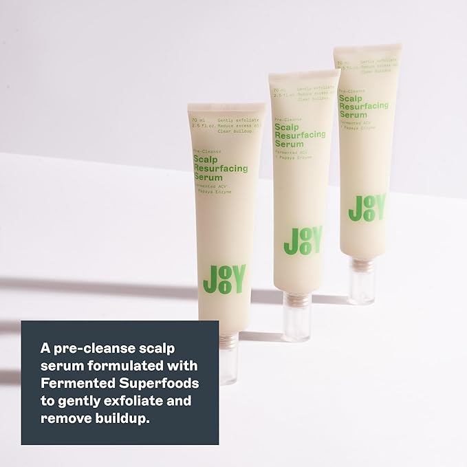 JooY Scalp Resurfacing Serum, Pre-Cleanse Exfoliating serum with Fermented Superfoods, Removes Buildup, Reduces Oil & Promotes a Healthy Scalp, Ginger Root, Papaya, & Tea Tree – 2 fl oz
