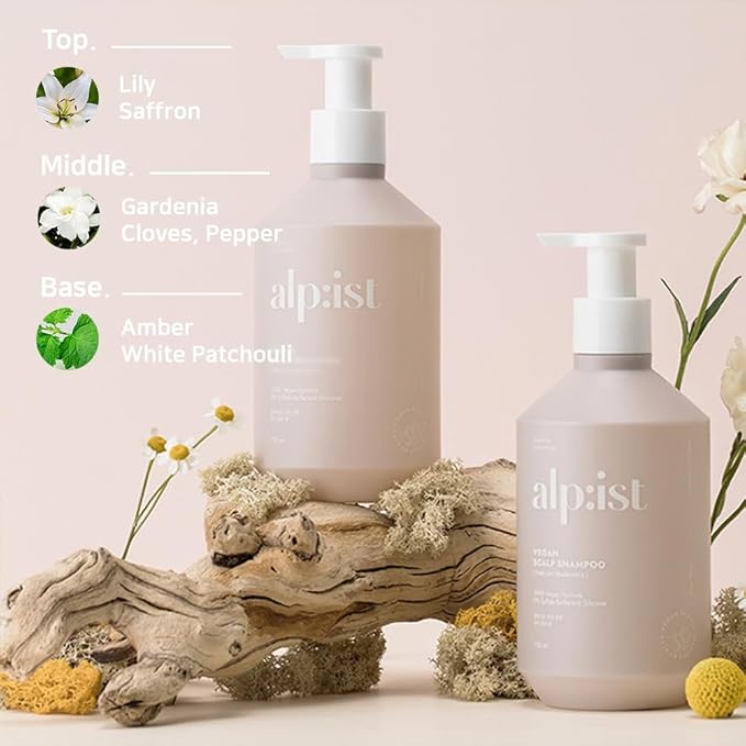 Kerasys alp:ist Vegan Formula Sulfate Silicone Paraben Free Nature alpist Scalp Care Pure Lily Fragrance 24.68 fl oz / 730 ml (Treatment, 2-Pack)