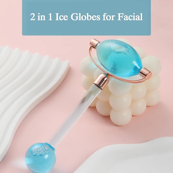 YAYU Ice Globes for Facials,Tighten Skin, Reduce Puffiness and Headaches, Enhance Circulation and Complexion (blue)